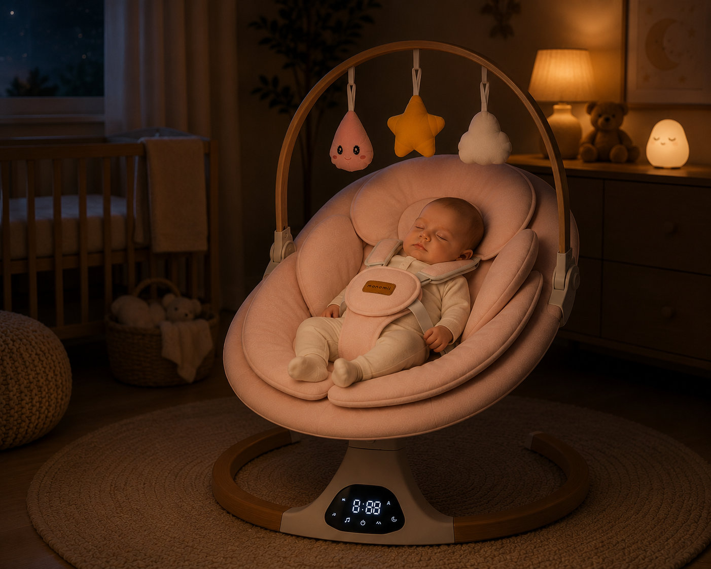Monamii baby swing in Pink colour lifestyle photo