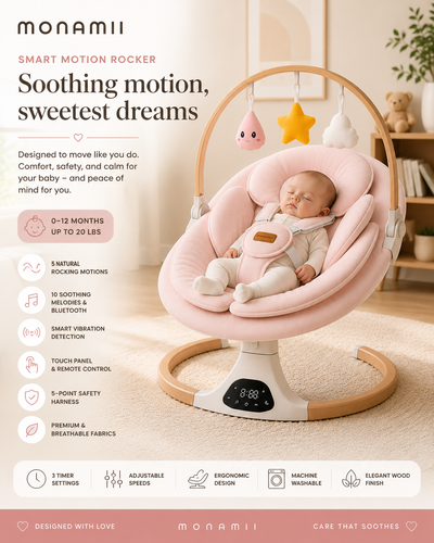 Monamii baby swing Bluetooth speaker and lullaby feature