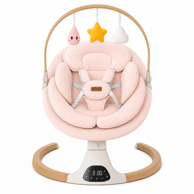 Monamii electric baby swing for infants, Black, front view